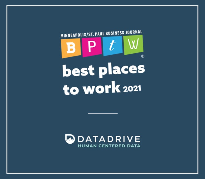 Minneapolis Saint Paul Business Journal Best Places To Work 2021- DataDrive Human Centered Data