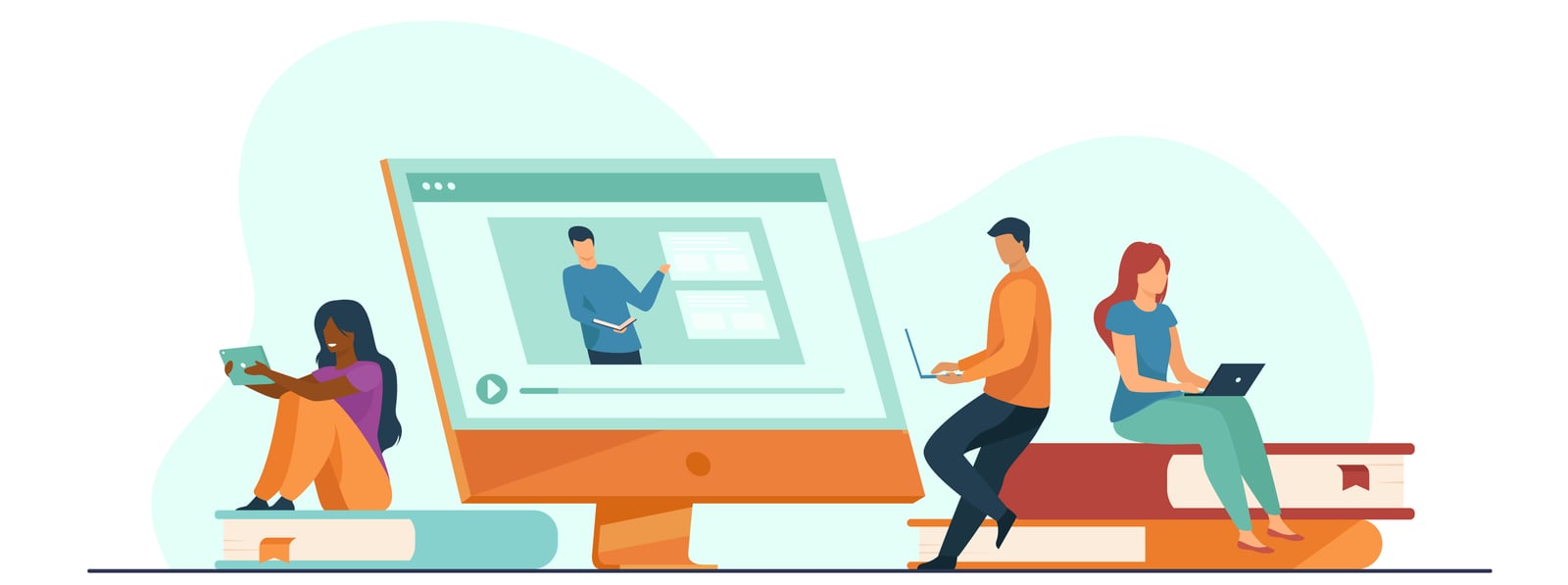 people on devices