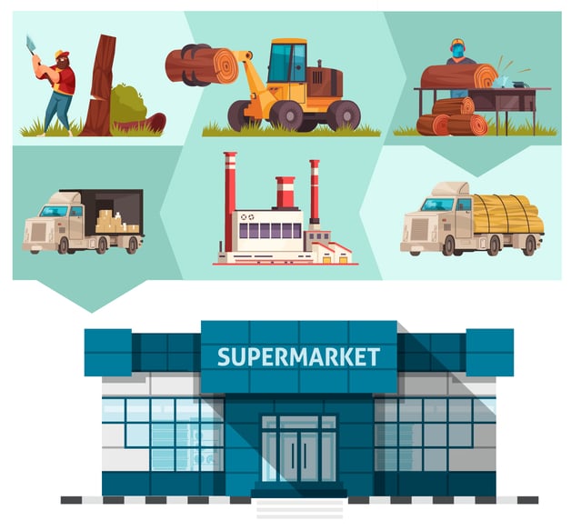 The steps of the supply chain 